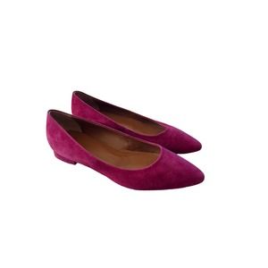 Aquatalia Penina Cherry Suede Ballet Flats Size 10